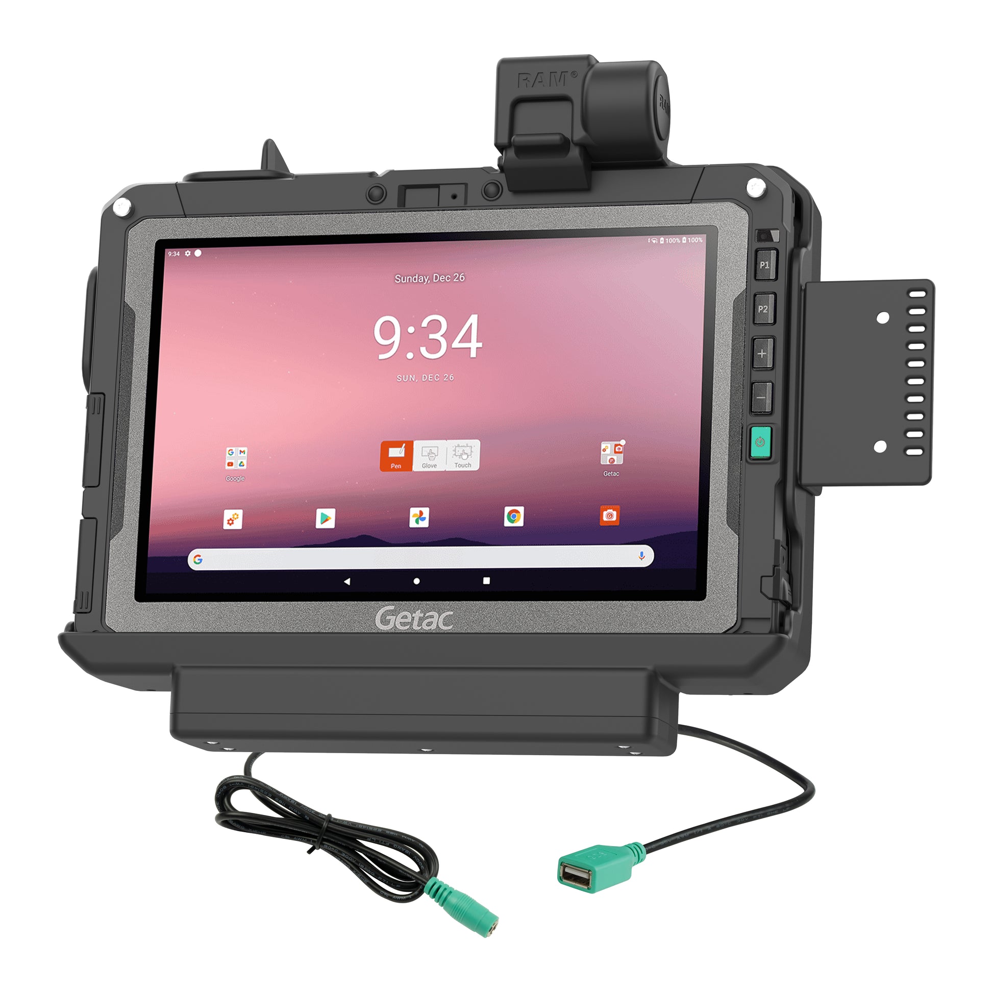 RAM® Power + Data Dock for Getac ZX10 (RAM-HOL-GE4PDU)