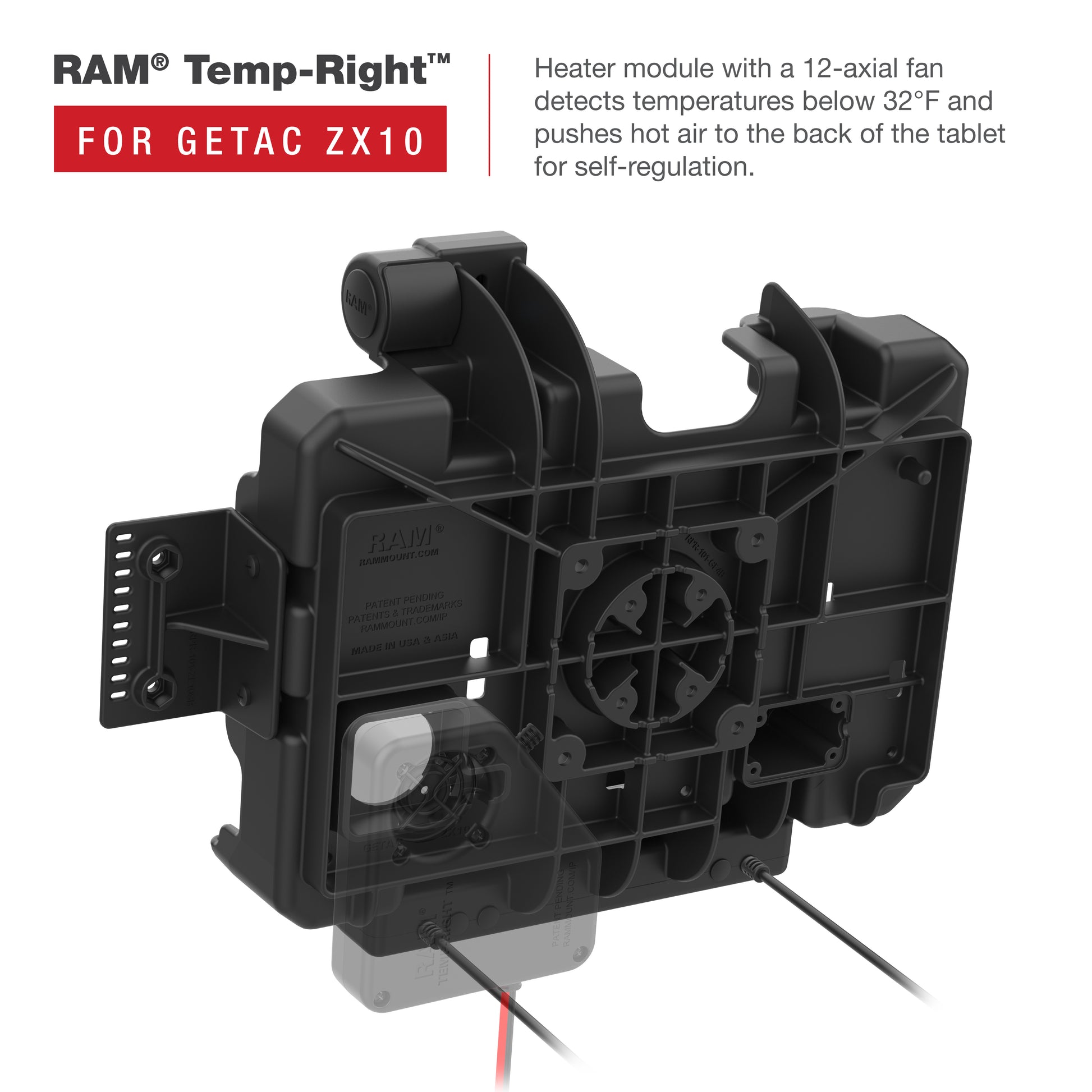 RAM® Power + Data Dock for Getac ZX10 (RAM-HOL-GE4PDU)