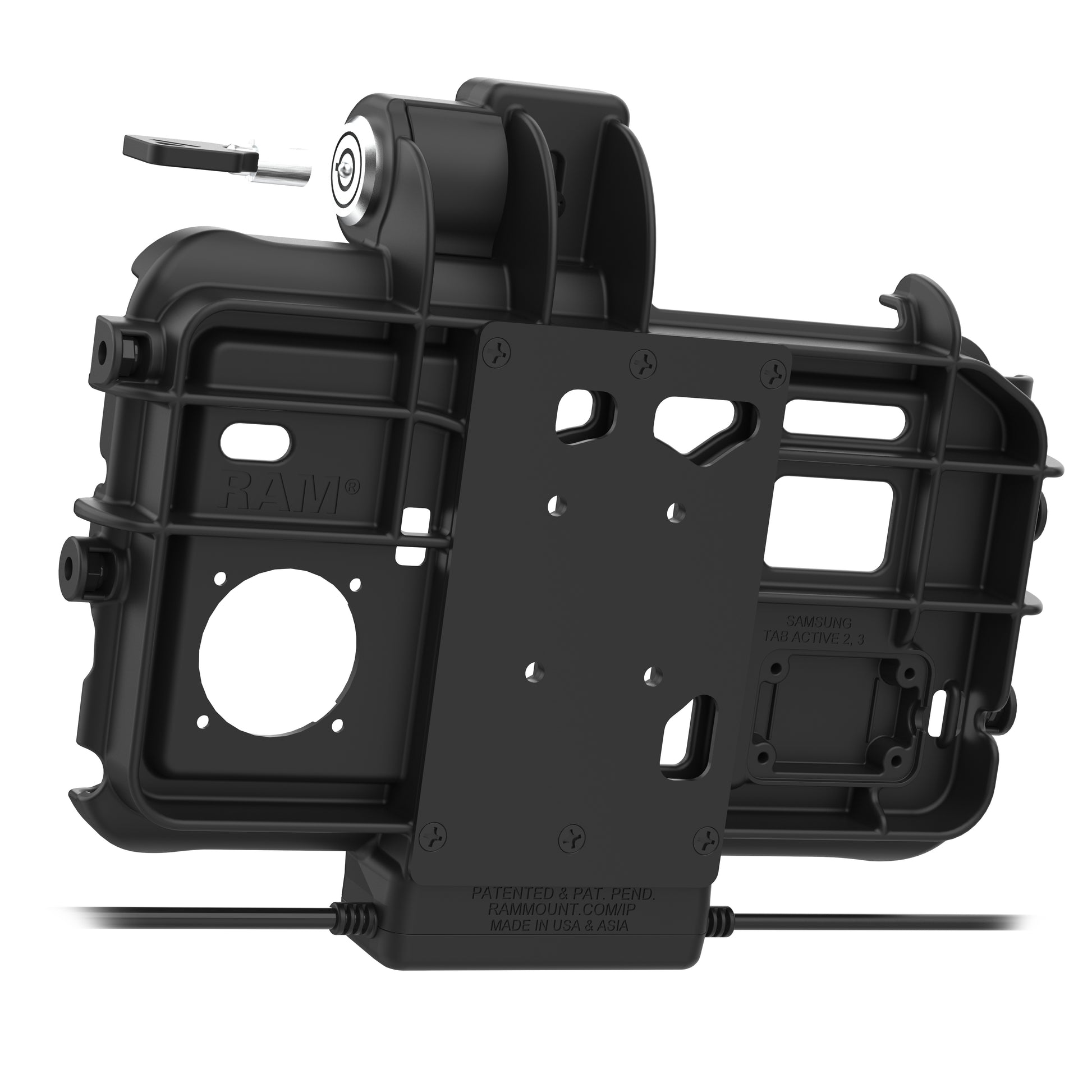 RAM® Low-Profile Locking Power + Dual USB Dock for Tab Active5 & 3 (RAM-HOL-SAM58PD2KLTU)