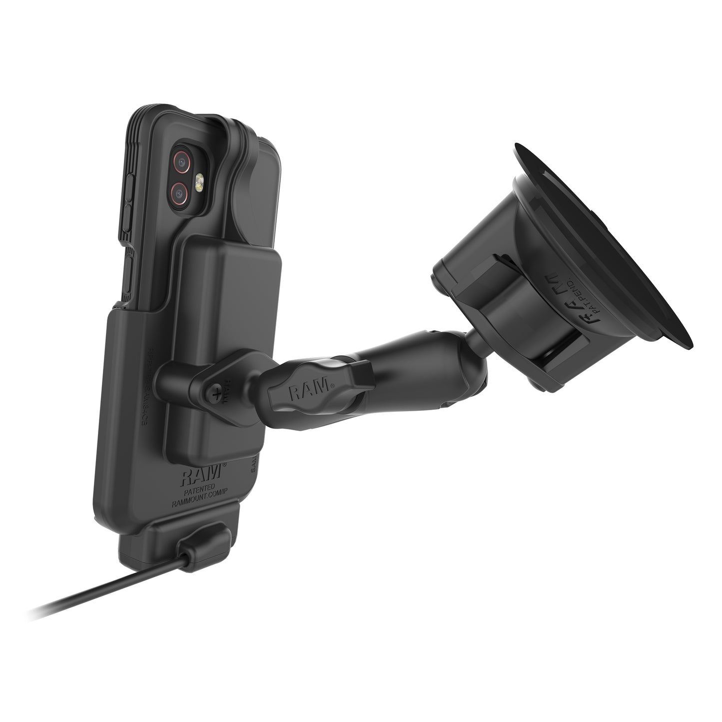 RAM® EZ-Roll'r™ Powered Dock for XCover7 & 6 Pro with OEM or RAM® Skin™ (RAM-HOL-SAM84CP-1U)