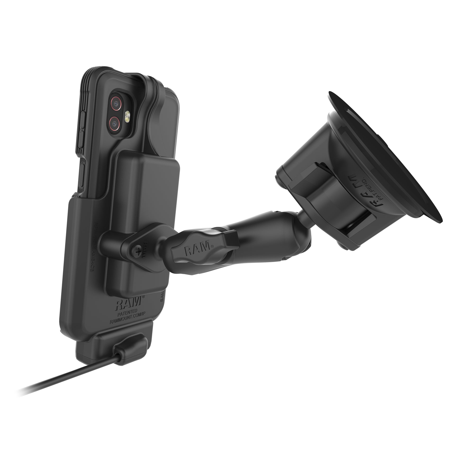 RAM® EZ-Roll'r™ Powered Dock for XCover7 & 6 Pro with OEM or RAM® Skin™ (RAM-HOL-SAM84CP-1U)