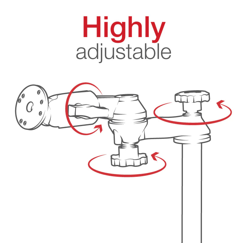 RAM Double Swing Arm with Male Tele-Pole Female Tele-Pole & Round Base (RAM-VP-SW1-47)