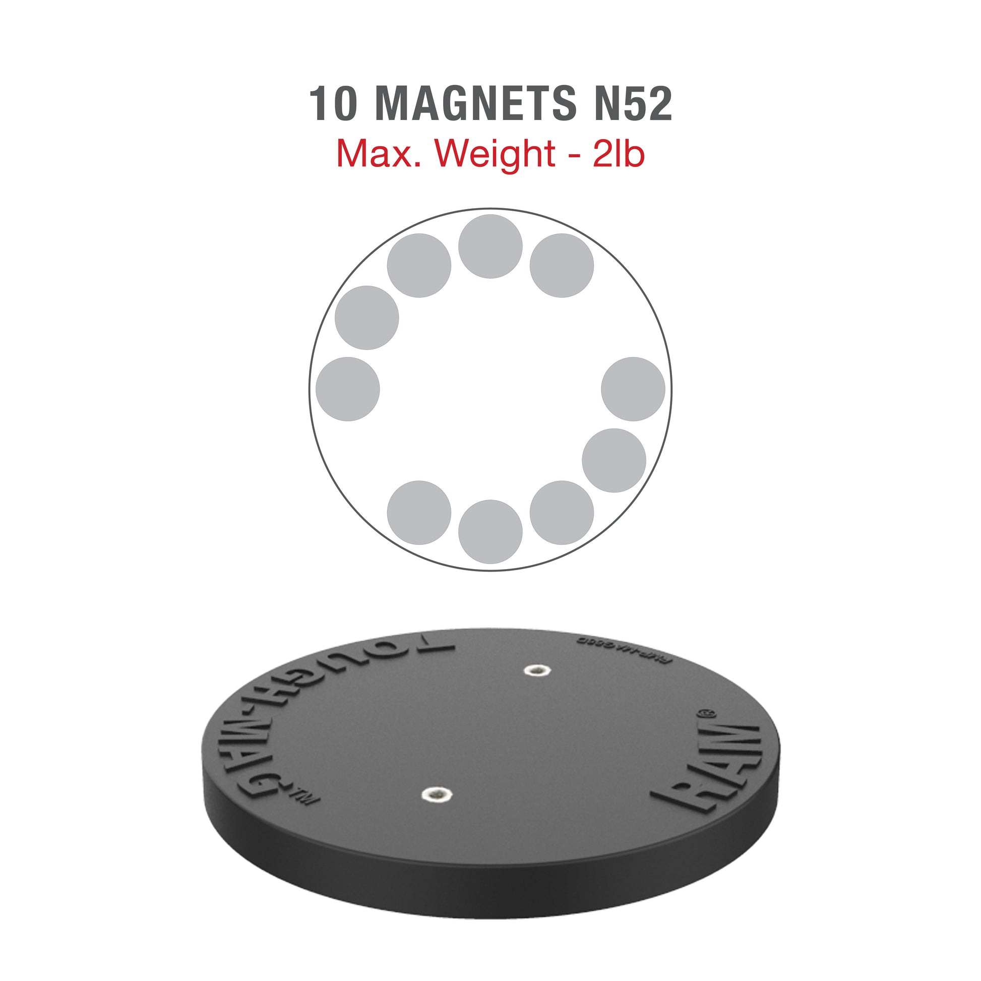 RAM® Dual Straight Pivot Magnetic Mount with Knob (RAP-101-PV4-2S-MAG88U)