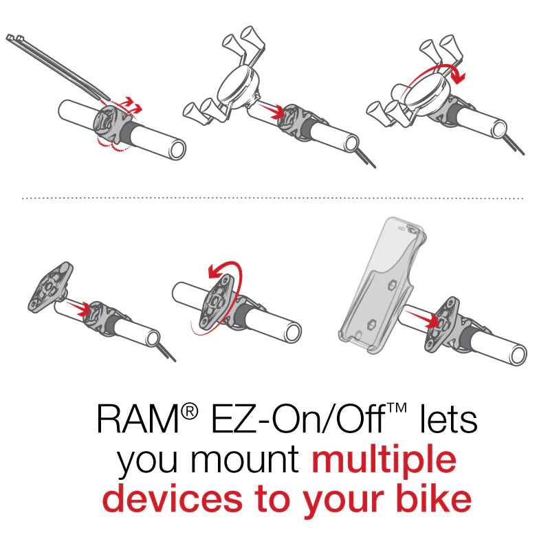 RAM EZ-ON/OFF™ Bicycle Mount with Strap Base (RAP-274-1U)