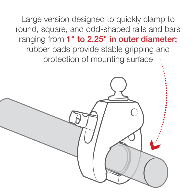 RAM Large Tough-Claw™ with 1" Rubber Ball (RAP-B-401U)