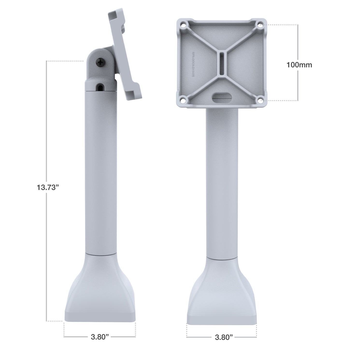 RAM® 14" Pedestal Mount with 100mm VESA & Cable Routing - Gray (RAP-D11H-14-V100-GRY)