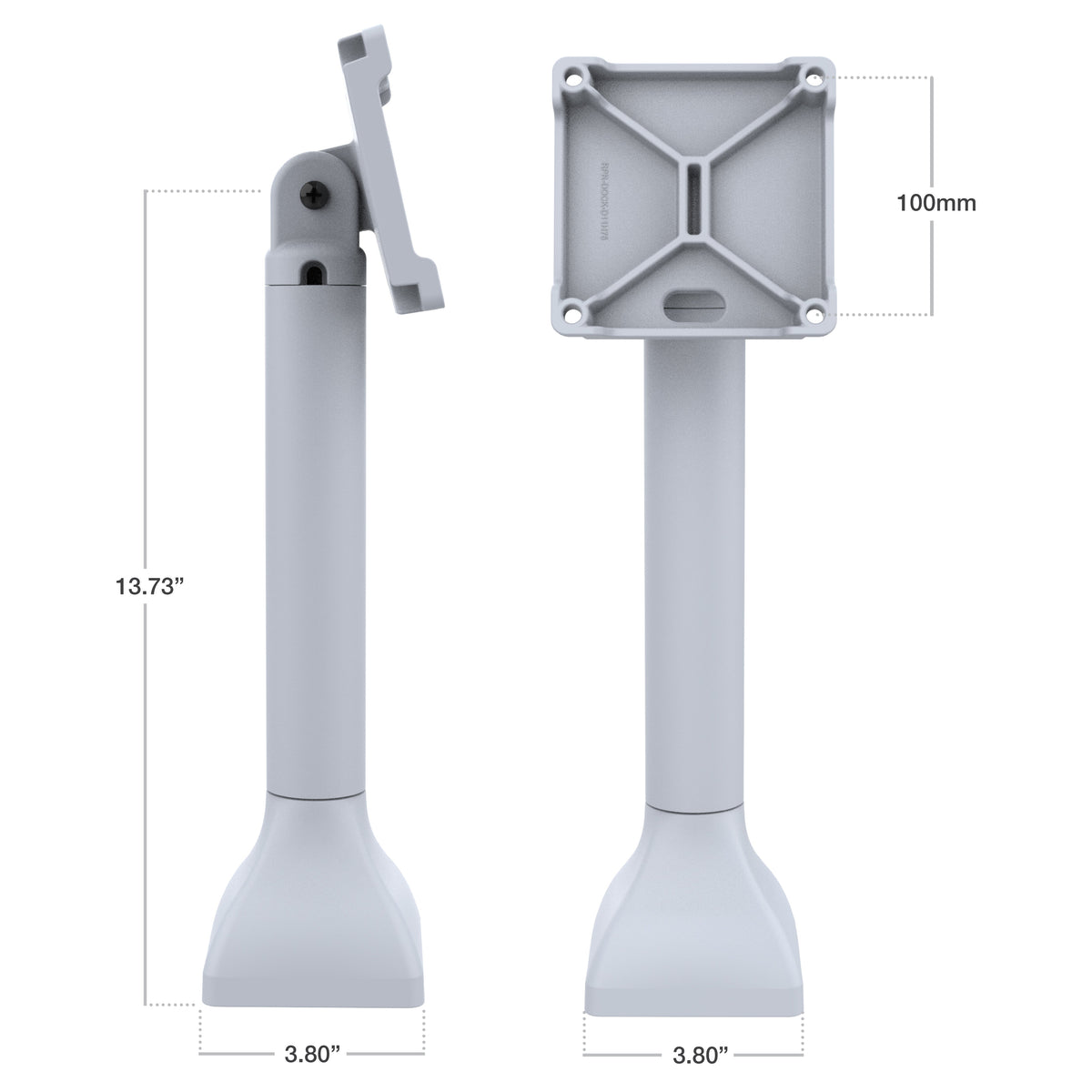 RAM® 14" Pedestal Mount with 100mm VESA & Cable Routing - Gray (RAP-D11H-14-V100-GRY)