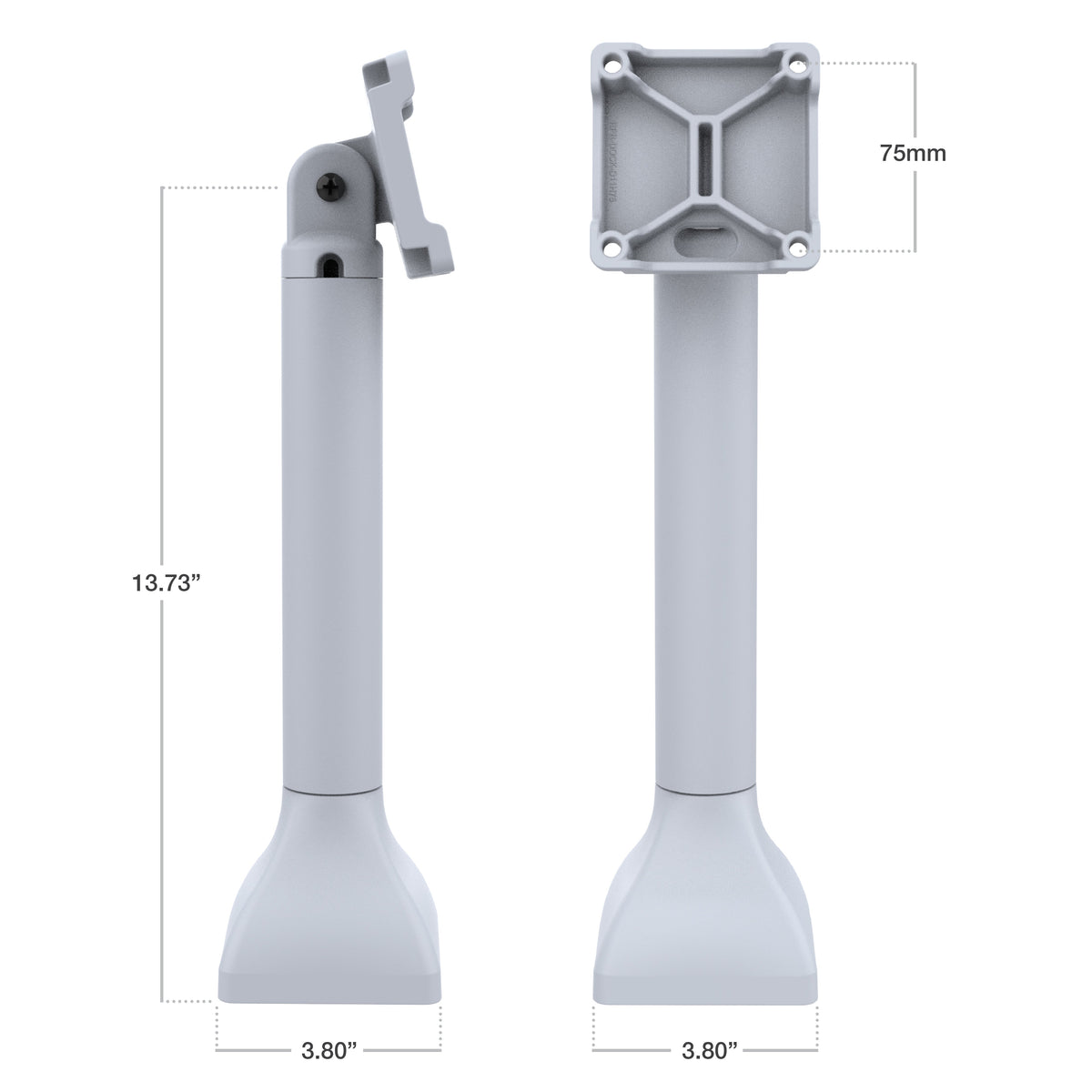 RAM® 14" Pedestal Mount with 75mm VESA & Cable Routing - Gray (RAP-D11H-14-V75-GRY)