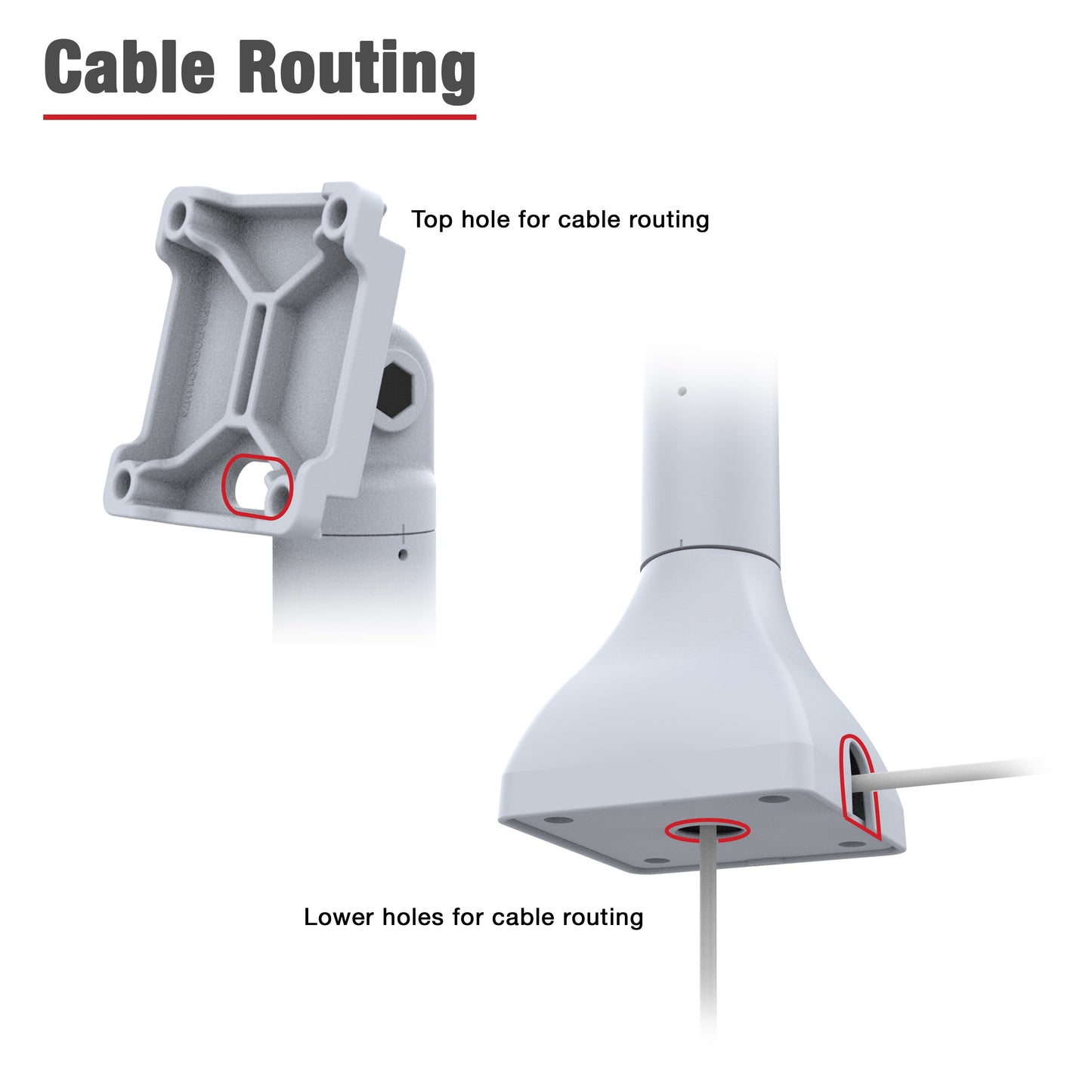 RAM® 14" Pedestal Mount with 75mm VESA & Cable Routing - Gray (RAP-D11H-14-V75-GRY)
