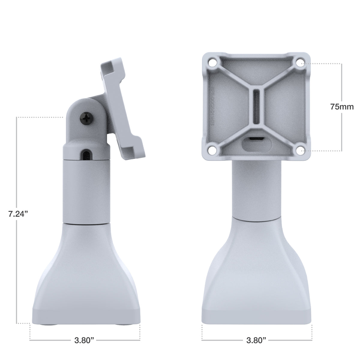 RAM® 7" Pedestal Mount with 75mm VESA & Cable Routing - Gray (RAP-D11H-7-V75-GRY)