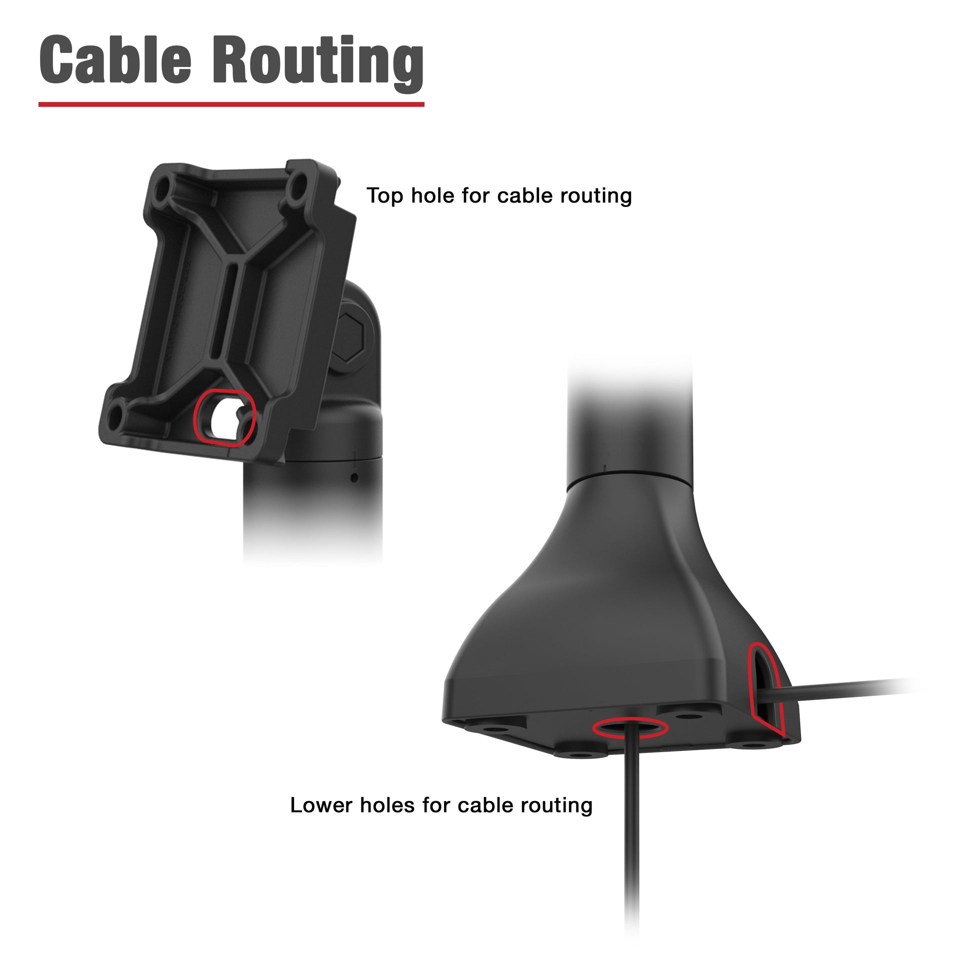 RAM® 7" Pedestal Mount with 75mm VESA & Cable Routing (RAP-D11H-7-V75)