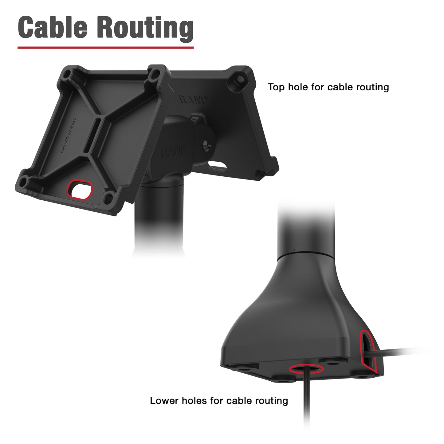 RAM® 14" Pedestal Mount with Dual 100mm VESA Adapters (RAP-D11H2-14-V100)