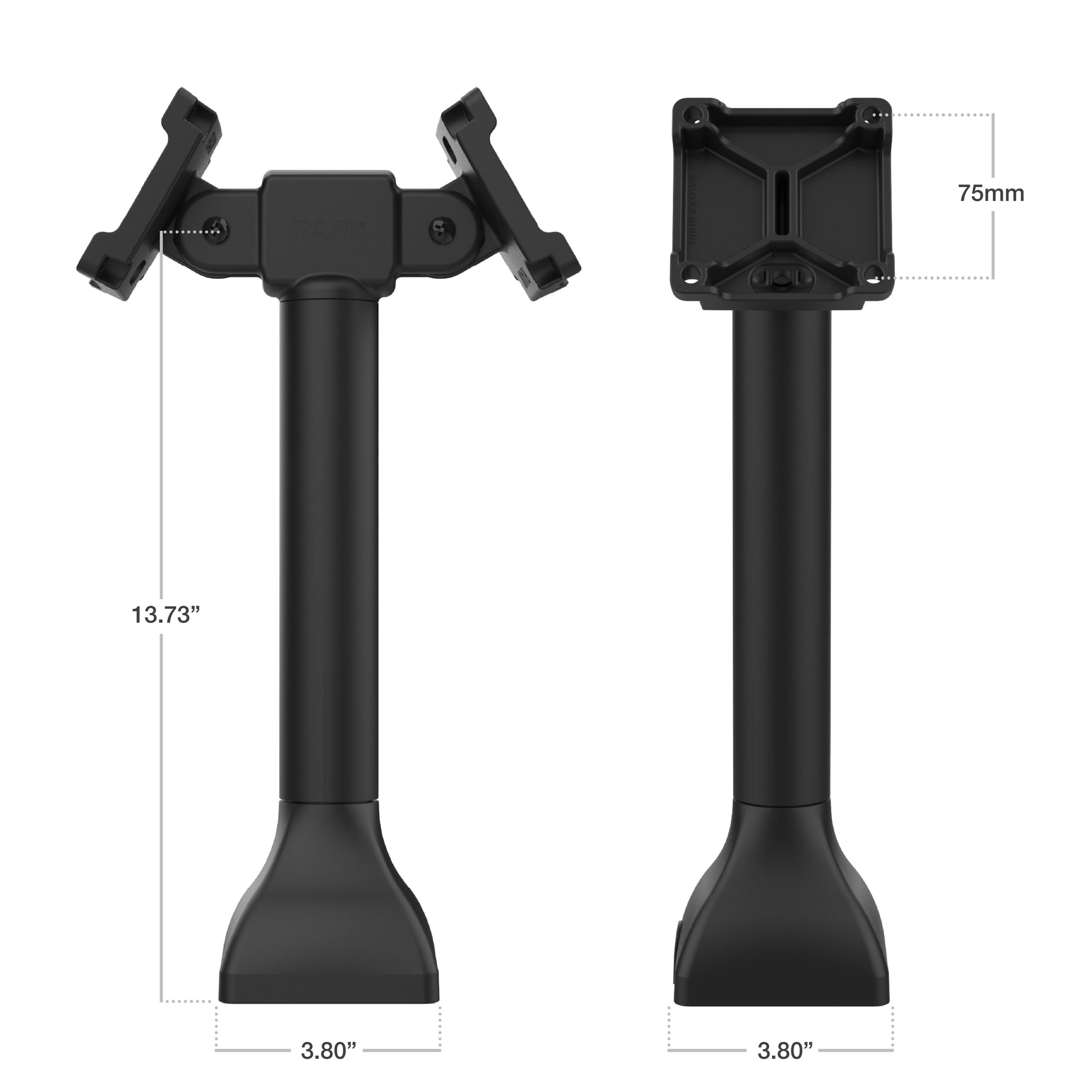 RAM® 14" Pedestal Mount with Dual 75mm VESA Adapters (RAP-D11H2-14-V75)