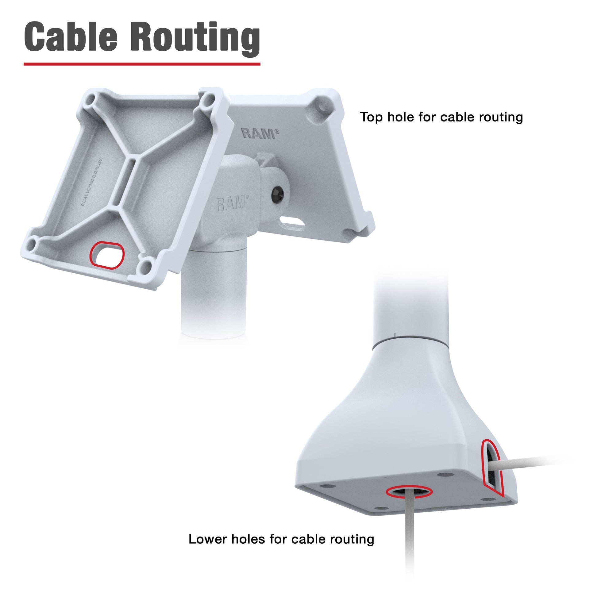 RAM® 7" Pedestal Mount with Dual 100mm VESA Adapters - Gray (RAP-D11H2-7-V100-GRY)