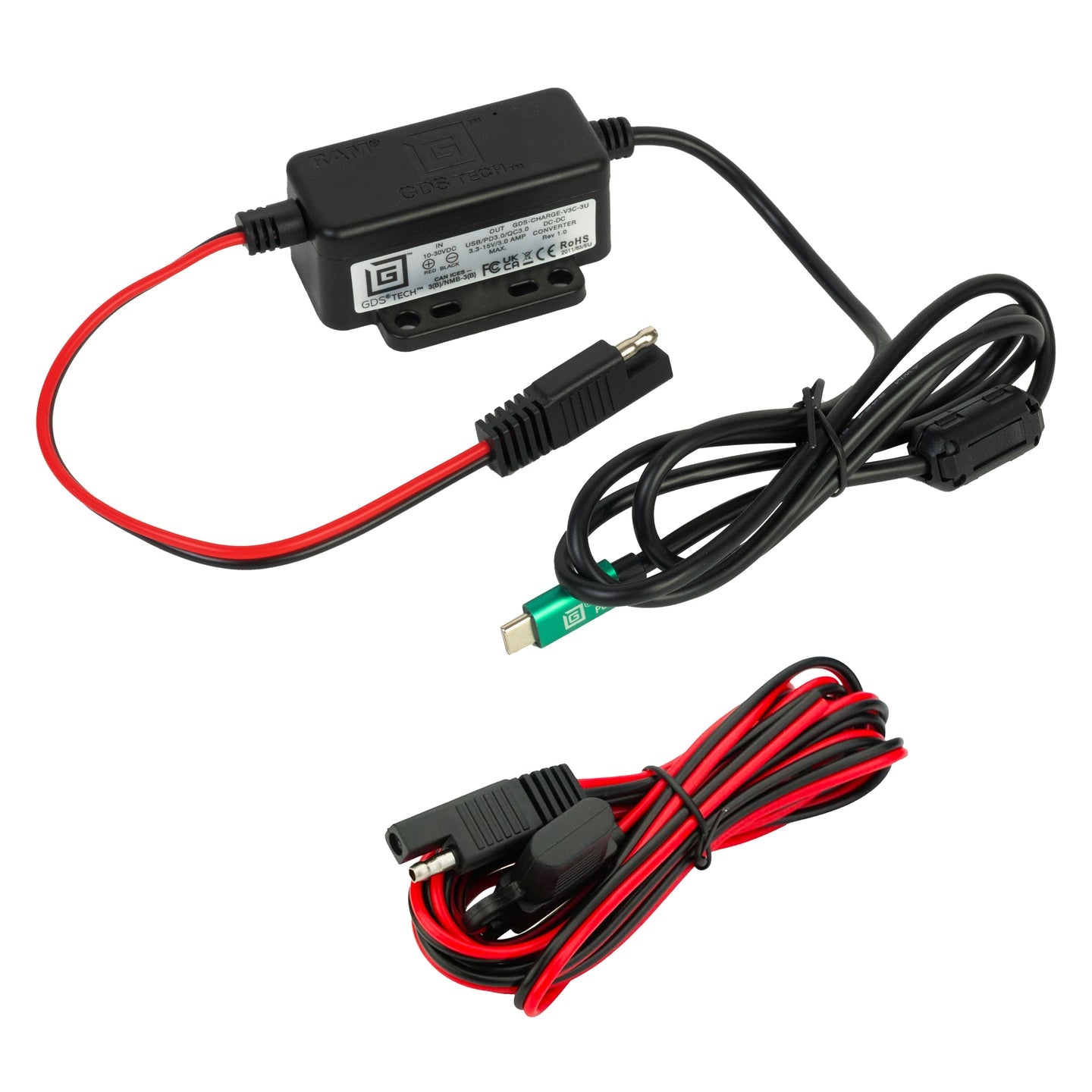 GDS® Modular 10-30V Power Delivery Hardwire Charger with Male USB Type-C (RAM-GDS-CHARGE-V3C-3U)