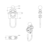 RAM 1" Ball with Steel U-bolt Rail Base (RAM-B-231U)