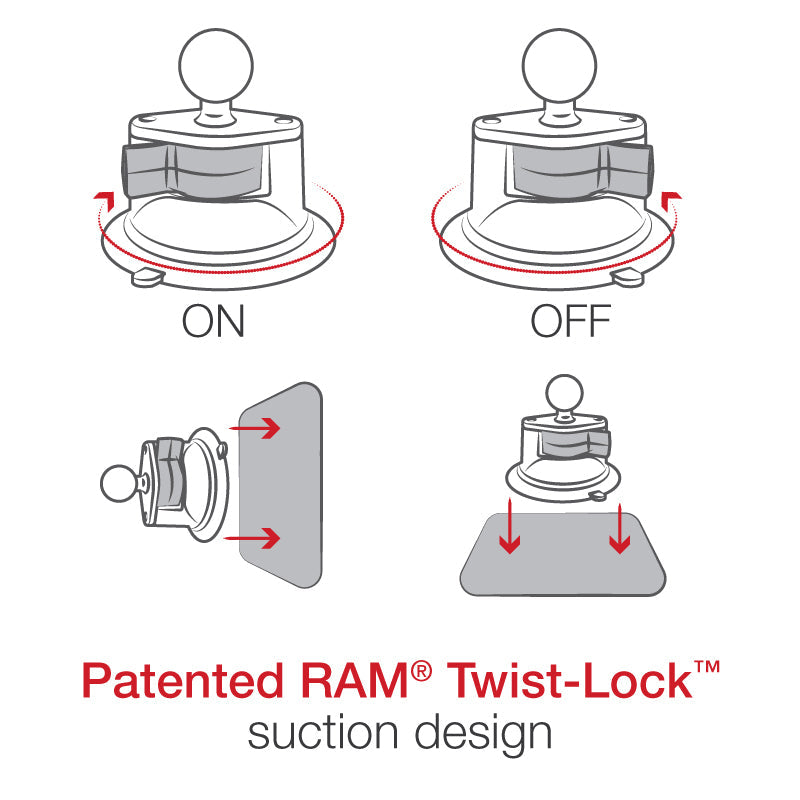RAM® Twist-Lock™ Suction Cup Mount for Apple 15W MagSafe (RAM-B-166-AP-MAGU)