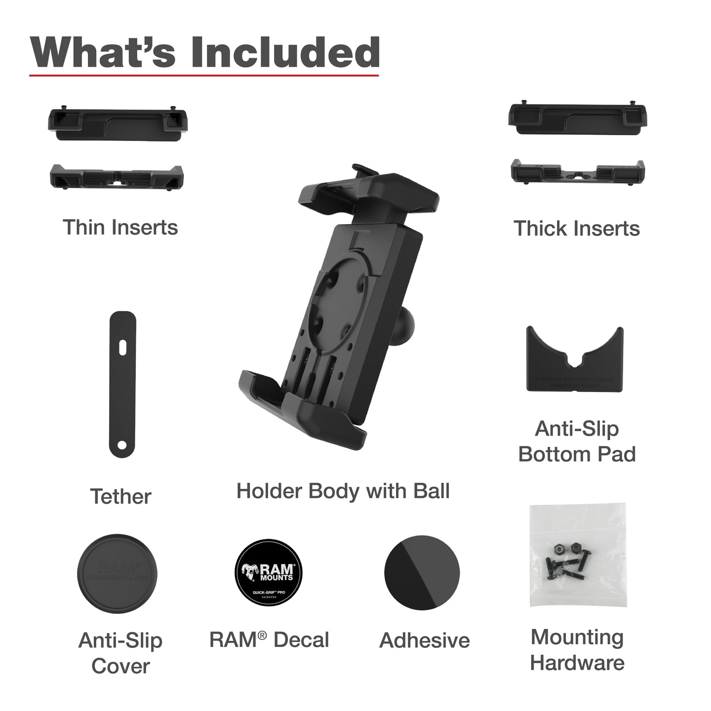 RAM® Quick-Grip™ Pro XL Phone Holder with Ball (RAM-HOL-PD7BU)