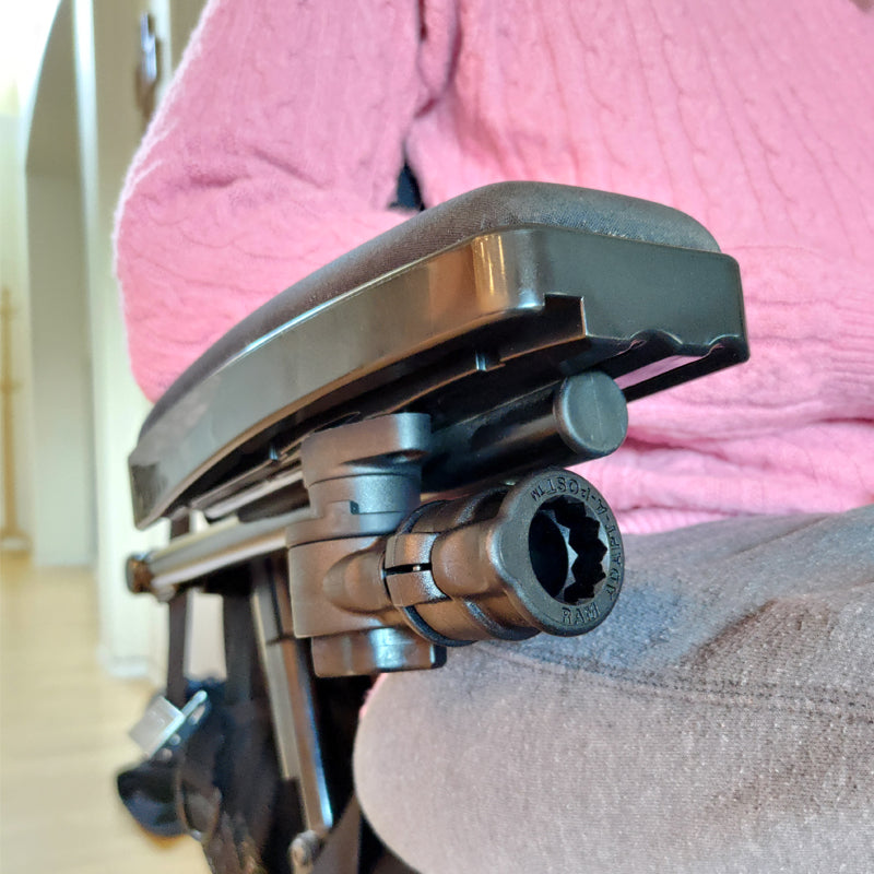 RAM® Universal Wheelchair Track Base with Quick Release & Swivel Feature (RAP-AAPR-WCT)