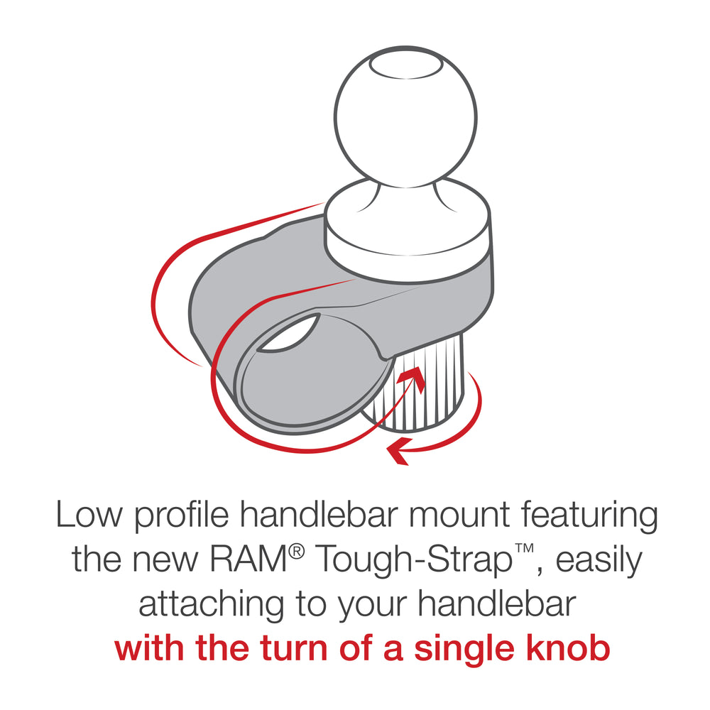 RAM® Quick-Grip™ XL Phone Mount with RAM® Tough-Strap™ Handlebar Base (RAP-B-460-A-PD4U)
