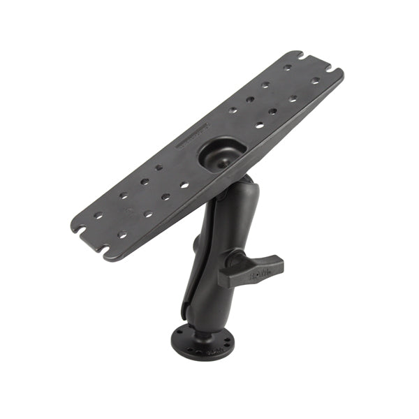 RAM 3" x 11" Rectangular Plate with 1.5" Ball, Double Socket Arm & 2.5" Round Base (RAM-137U)