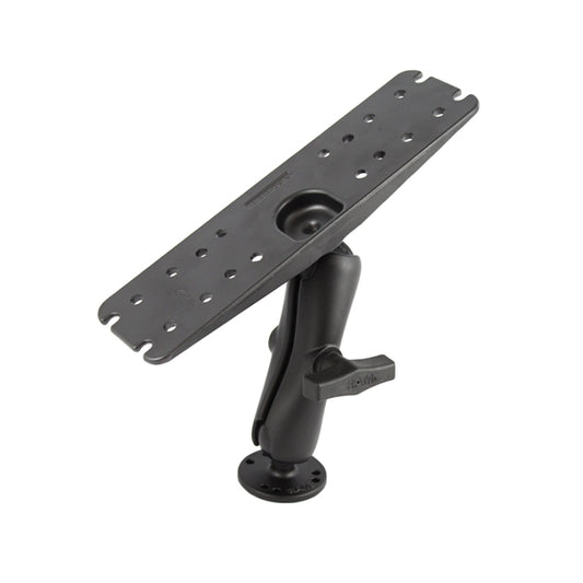 RAM 3" x 11" Rectangular Plate with 1.5" Ball, Double Socket Arm & 2.5" Round Base (RAM-137U)