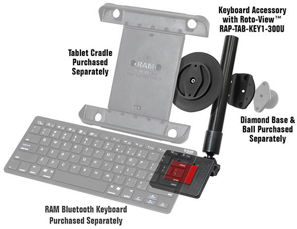 RAM Keyboard Accessory for Tablets w/ Roto-View™ (RAP-TAB-KEY1-300U) - Image2